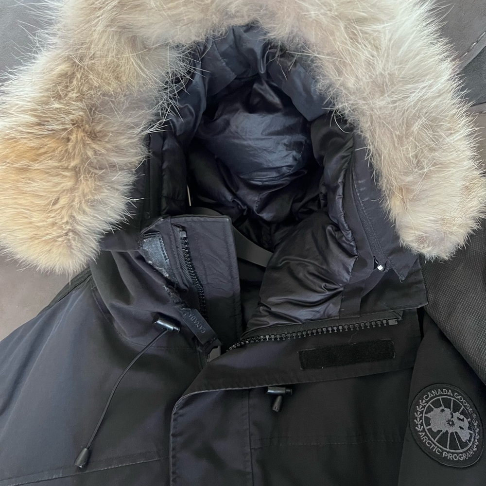 Black Canada Goose Men's Parka with Fur Hood FusionFit